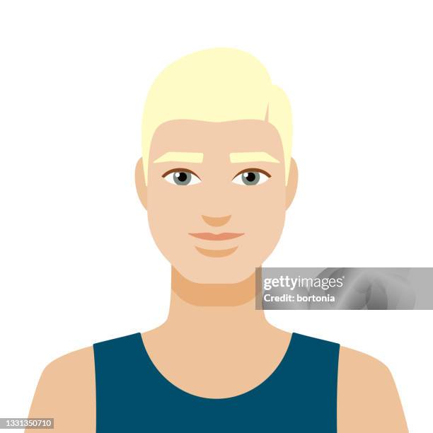 male avatar icon - bleached hair stock illustrations