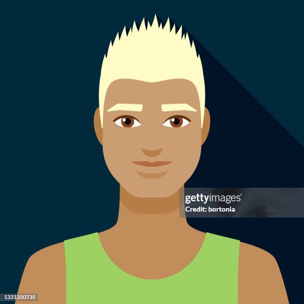 male avatar icon - bleached hair stock illustrations