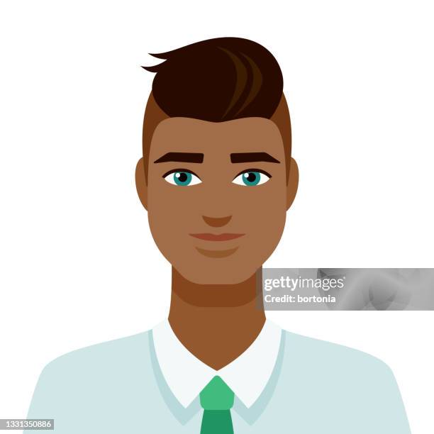 male avatar icon - half shaved face stock illustrations