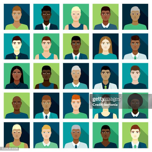 men avatars icon set - middle eastern man stock illustrations