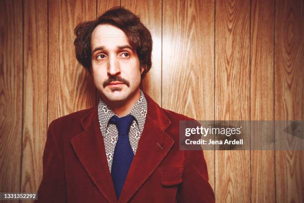 retro man suit, retro 1970s prom date - man moustache stock pictures, royalty-free photos & images