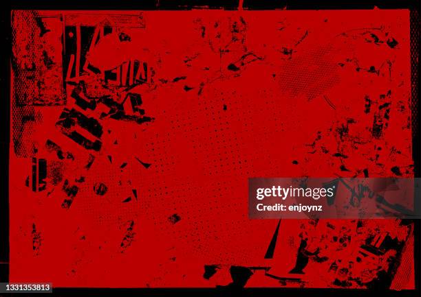 roter grunge poster hintergrundvektor - grunge bildtechnik stock-grafiken, -clipart, -cartoons und -symbole