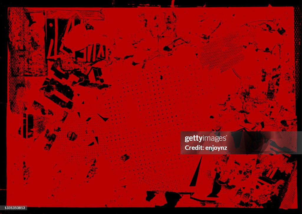 Red grunge poster background vector
