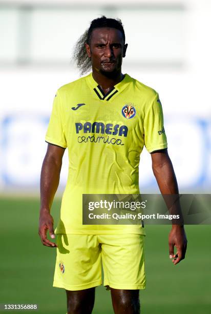 Haissem Hassan of Villarreal looks on during a pre-season friendly match between Villarreal CF and Levante UD at Villarreal Sports Center on July 29,...