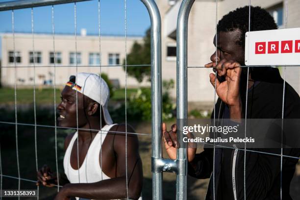 Migrants detention centre in old school, there about 150 of them are staying, mostly from Ivory Coast, Cameroon, Somalia, Eritrea and Senegal on July...