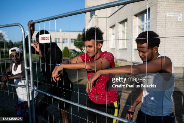 Migrants detention centre in old school, there about 150 of them are staying, mostly from Ivory Coast, Cameroon, Somalia, Eritrea and Senegal on July...