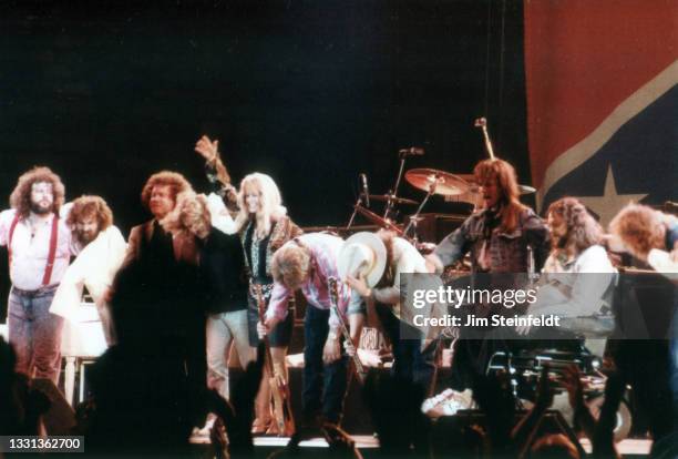 Rock band Lynyrd Skynyrd performs at the Met Center in Bloomington, Minnesota on June 15, 1988.