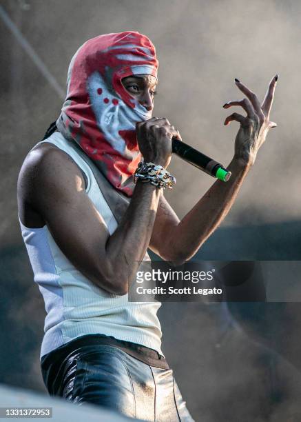 Rapper Playboi Carti performs on day 1 of Lollapalooza at Grant Park on July 29, 2021 in Chicago, Illinois.