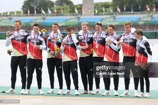 Silver medalists Johannes Weissenfeld, Laurits Follert, Olaf Roggensack, Torben Johannesen, Jakob Schneider, Malte Jakschik, Richard Schmidt, Hannes...