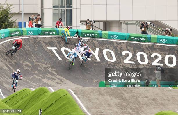 General view of Simone Christensen of Team Denmark, Bethany Shriever of Team Great Britain, Elke Vanhoof of Team Belgium, Natalia Afremova of Team...