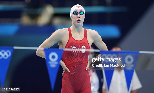 Taylor Ruck of Canada competes in the semifinals of the Women's 200m ...