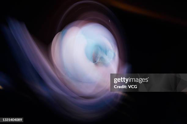 Athlete competes during the Women's Trampoline Final on day seven of the Tokyo 2020 Olympic Games at Ariake Gymnastics Centre on July 30, 2021 in...