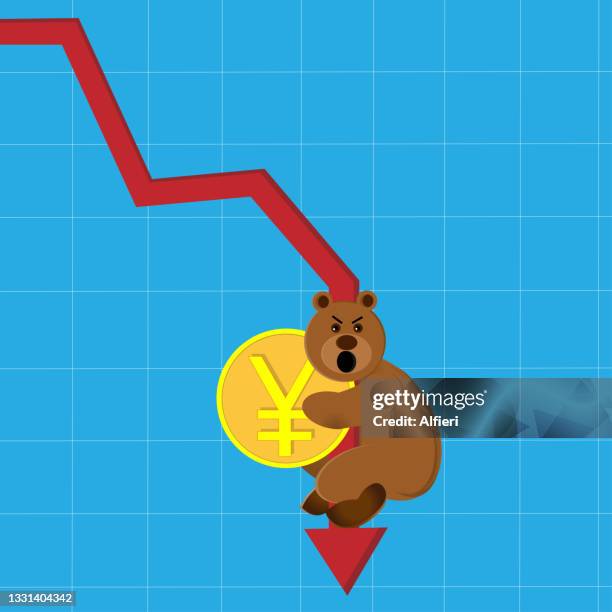 yuan dropping - chinese coin stock illustrations