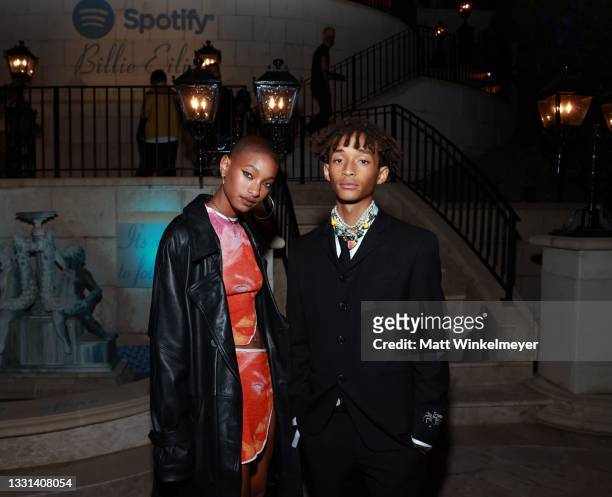 Willow Smith and Jaden Smith attend the "Happier Than Ever: The Destination" celebration, presented by Billie Eilish and Spotify, for the new album...