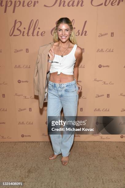 Amanda Kloots attends the "Happier Than Ever: The Destination" celebration, presented by Billie Eilish and Spotify, for the new album on July 29,...