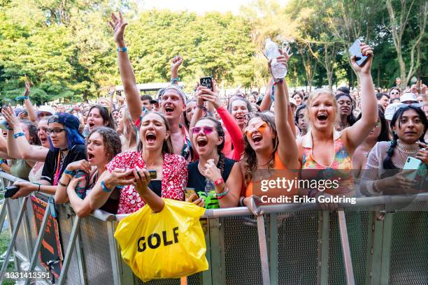 Atmosphere during Ashe's performance at Lollapalooza at Grant Park on July 29, 2021 in Chicago, Illinois.