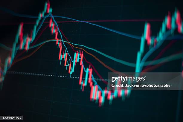 selective focus of financial background stock exchange graph - mercado imagens e fotografias de stock
