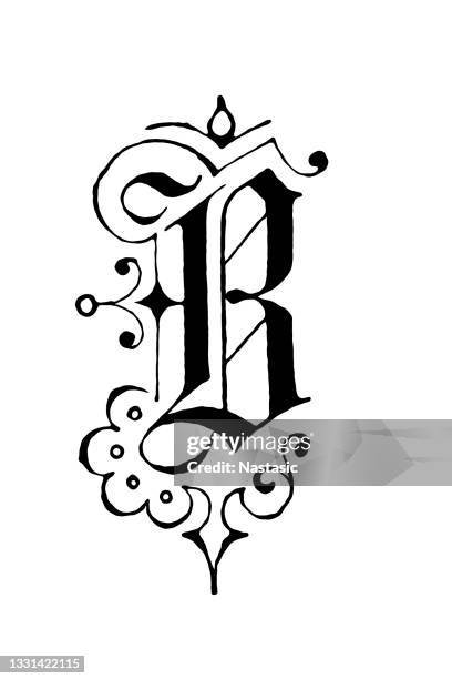 illustrations, cliparts, dessins animés et icônes de lettre ornée b - lettre b