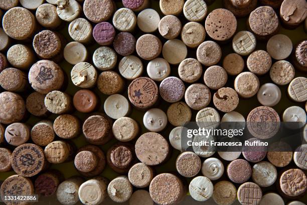 creative image: pattern of corks. - sughero foto e immagini stock