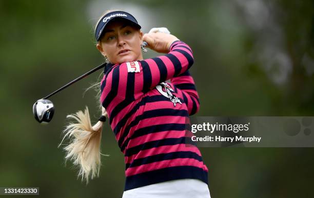 Charley Hull of England in action during Day Two of The ISPS HANDA World Invitational at Galgorm Spa & Golf Resort on July 30, 2021 in Ballymena,...