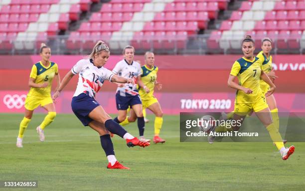 Rachel Daly of Team Great Britain shoots during the Women's Quarter Final match between Great Britain and Australia on day seven of the Tokyo 2020...