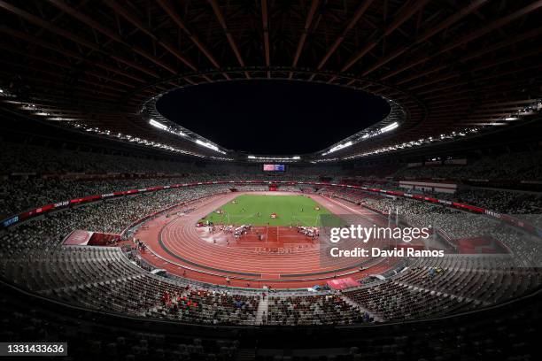 General view inside the stadium during the Women's 5000 metres on day seven of the Tokyo 2020 Olympic Games at Olympic Stadium on July 30, 2021 in...