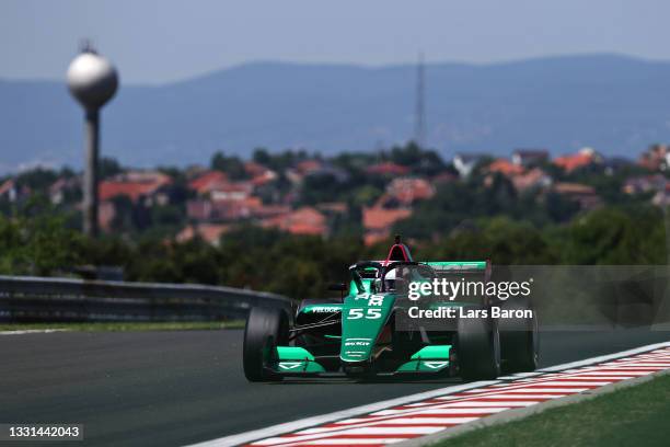 Jamie Chadwick of Great Britain and Veloce Racing drives during practice ahead of W Series Round 4 at Hungaroring on July 30, 2021 in Budapest,...