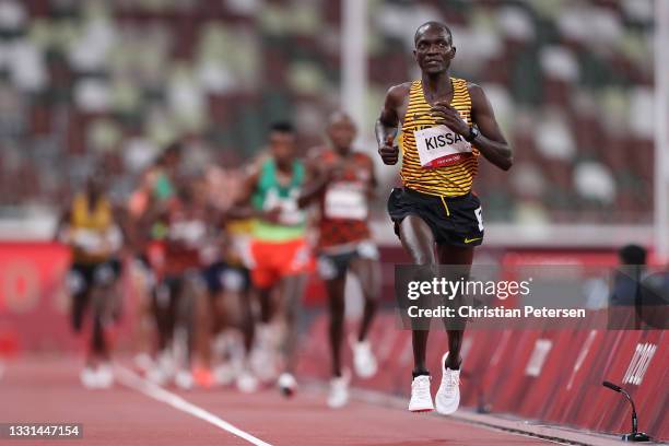 Stephen Kissa of Team Uganda competes in the Men's 10,000 metres Final on day seven of the Tokyo 2020 Olympic Games at Olympic Stadium on July 30,...