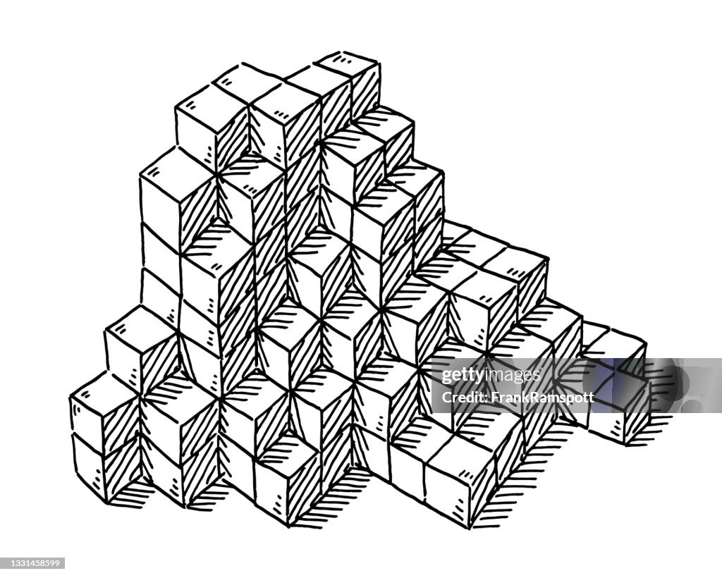 Stack Building Blocks Drawing Building Blocks Drawing