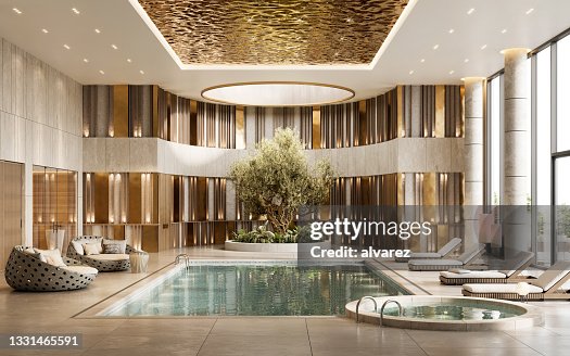 3D render of a luxury hotel swimming pool 3D render of a luxury hotel swimming pool