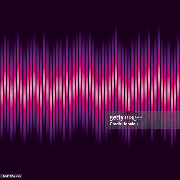 abstract glowing purple striped lines - waving banner stock illustrations