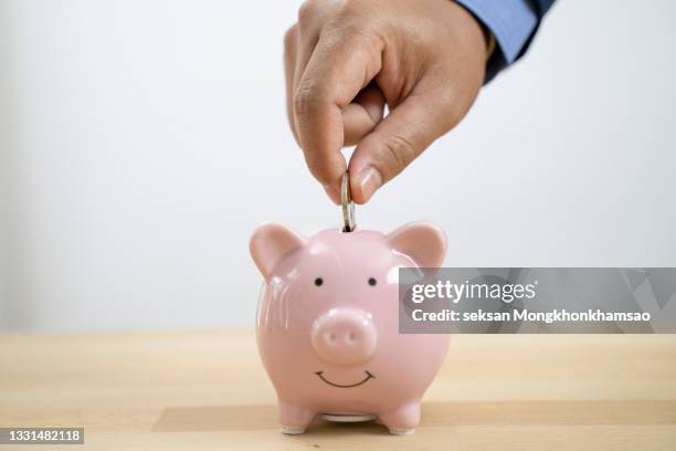 piggy bank savings - retirement income stock pictures, royalty-free photos & images