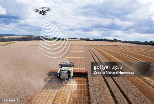 future farming - drone agriculture foto e immagini stock