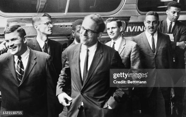 With more than 100 National Guardsmen and police at the bus arrive in Montgomery. Included in this group are Doctors John McGuire and David Swift,...