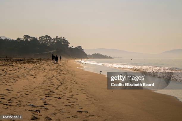 east beach, santa barbara, at dawn - east beach stock pictures, royalty-free photos & images