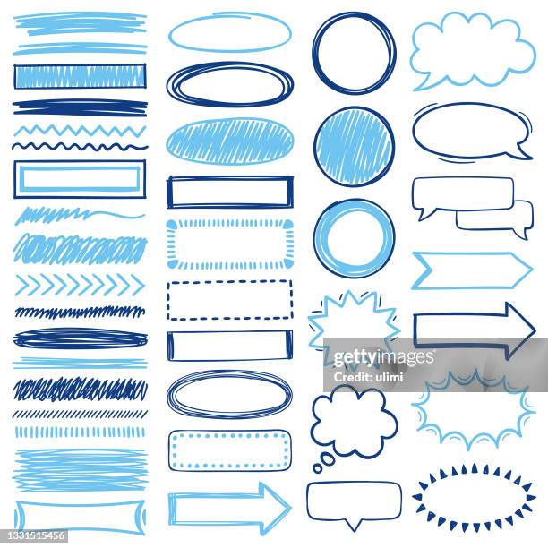 ilustrações de stock, clip art, desenhos animados e ícones de hand drawn design elements - caneta esferográfica