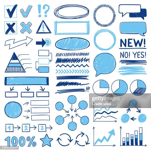 hand drawn design elements - rounded rectangle infographic stock illustrations