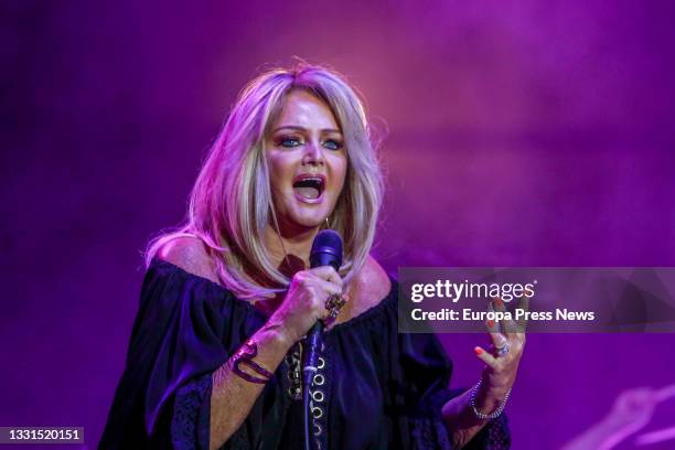 The singer Bonnie Tyler, during a concert at the Hipodromo de la Zarzuela, on 30 July, 2021 in Madrid, Spain. This performance by Gaynor Hopkins,...