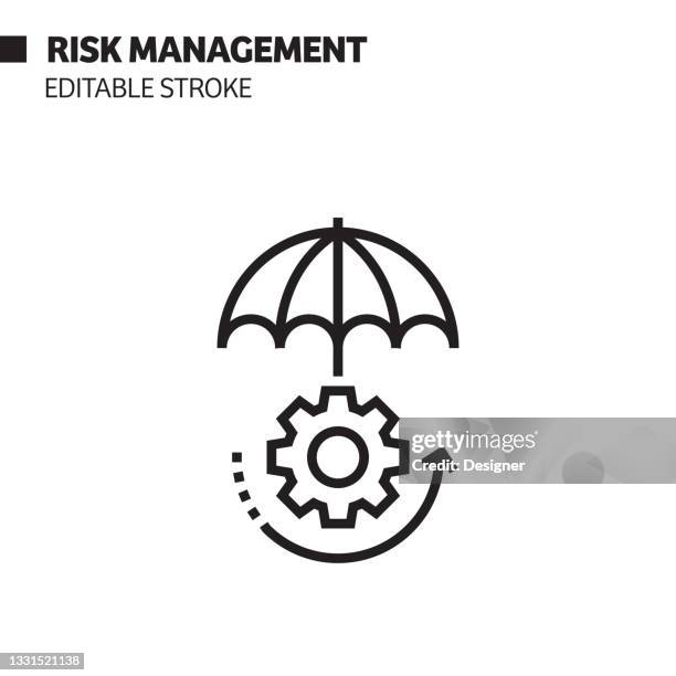 risk management line icon, outline vector symbol illustration. - risk management stock illustrations