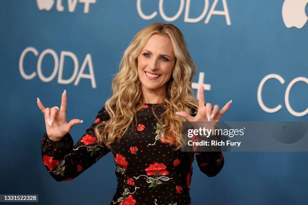 Marlee Matlin attends "CODA" Los Angeles photo call at The London West Hollywood at Beverly Hills on July 30, 2021 in West Hollywood, California.