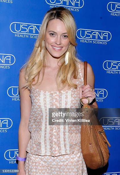 Dancer/TV personality Peta Murgatroyd poses with USANA during Kari Feinstein MTV Movie Awards Style Lounge at W Hollywood on June 2, 2011 in...