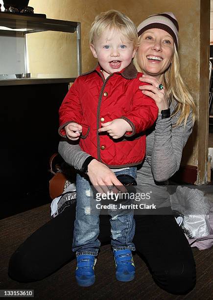 Actress Anne Heche and son Atlas Heche Tupper attend the TR Suites at the Gateway Center on January 22, 2011 in Park City, Utah.