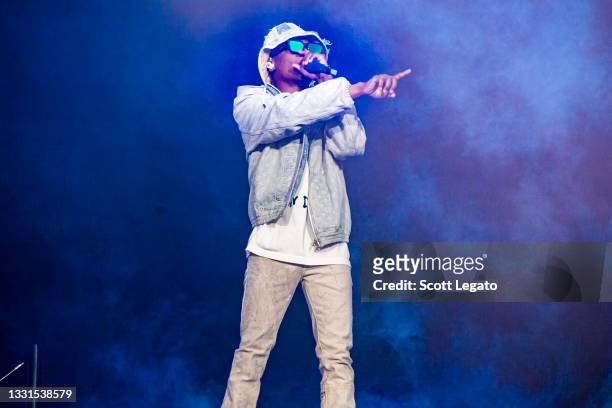 Rapper Roddy Ricch performs during day two of Lollapalooza at Grant Park on July 30, 2021 in Chicago, Illinois.