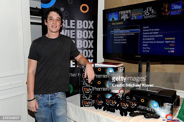 Actor Miles Teller attends the EXTRA Luxury Lounge In Honor Of 83rd Annual Academy Awards day 1 held at the Four Seasons Hotel Los Angeles at Beverly...