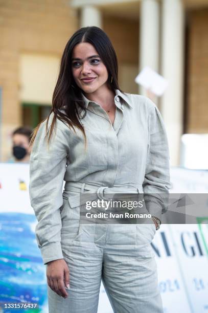 Pina Turco attends the blue carpet at the Giffoni Film Festival 2021 on July 30, 2021 in Giffoni Valle Piana, Italy.