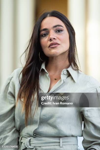 Pina Turco attends the blue carpet at the Giffoni Film Festival 2021 on July 30, 2021 in Giffoni Valle Piana, Italy.