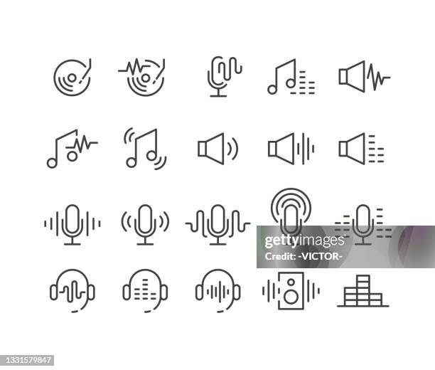 ポッドキャストアイコン - クラシックラインシリーズ - オーディオ機器点のイラスト素材／クリップアート素材／マンガ素材／アイコン素材