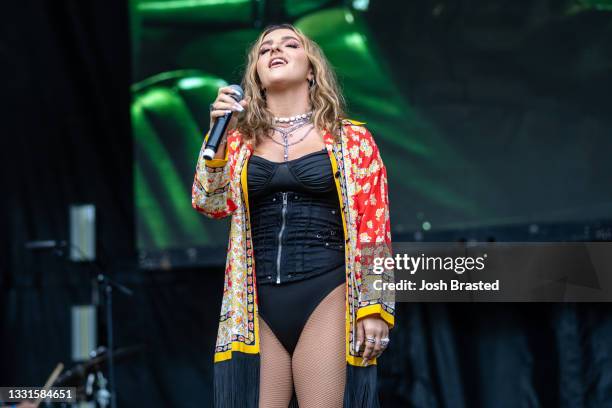 Njomza performs at the 30th Anniversary of Lollapalooza at Grant Park on July 30, 2021 in Chicago, Illinois.