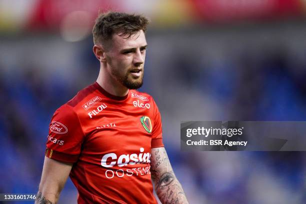 Indy Boonen of KV Oostende during the Jupiler Pro League match between KRC Genk and KV Oostende at Luminus Arena on July 30, 2021 in Genk, Belgium