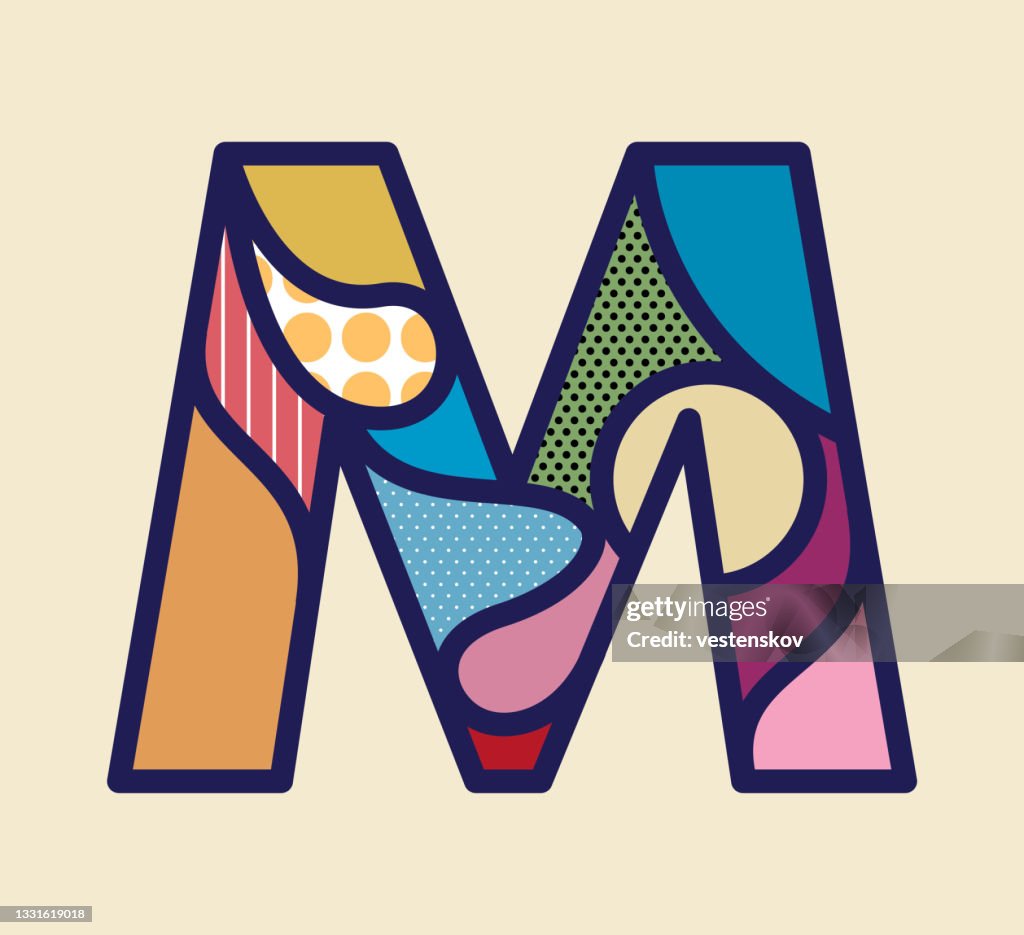 Neutral Colour Pop Art Style Alphabets Vector graphics